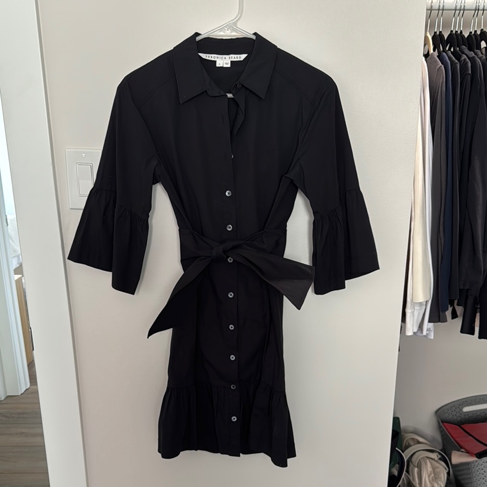 Veronica Beard Black Button Dress